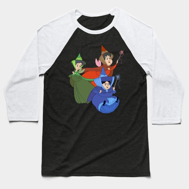 Flora, Fauna, and Merryweather Baseball T-Shirt by Nykos